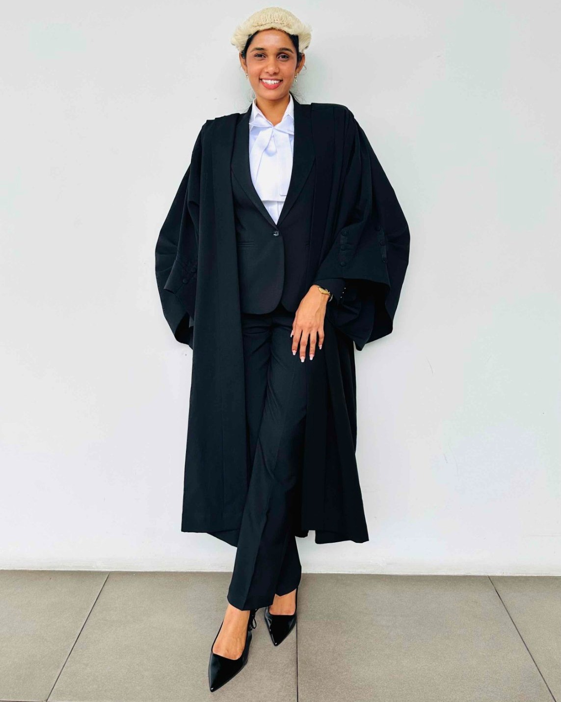 Bespoke legal attire — barrister suit and robe